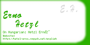 erno hetzl business card